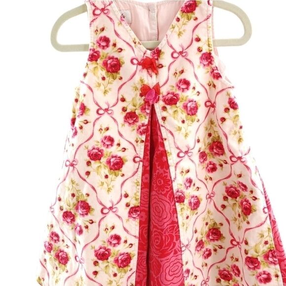 Roses & ribbons 100% cotton velveteen dress - Picture 1 of 8